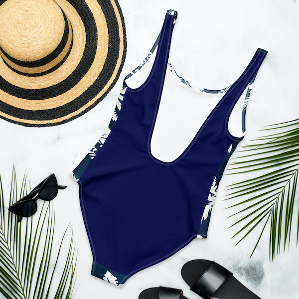 Maillot de Bain Une Pièce Femme – Floral Polynésien – Dos Nu et Coupe Brésilienne