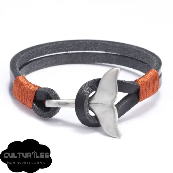 Bracelet Queue de baleine en Cuir - Bracelet de corde nautique- Bracelet hommes - Bracelet femmes