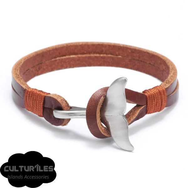 Bracelet Queue de baleine en Cuir - Bracelet de corde nautique- Bracelet hommes - Bracelet femmes