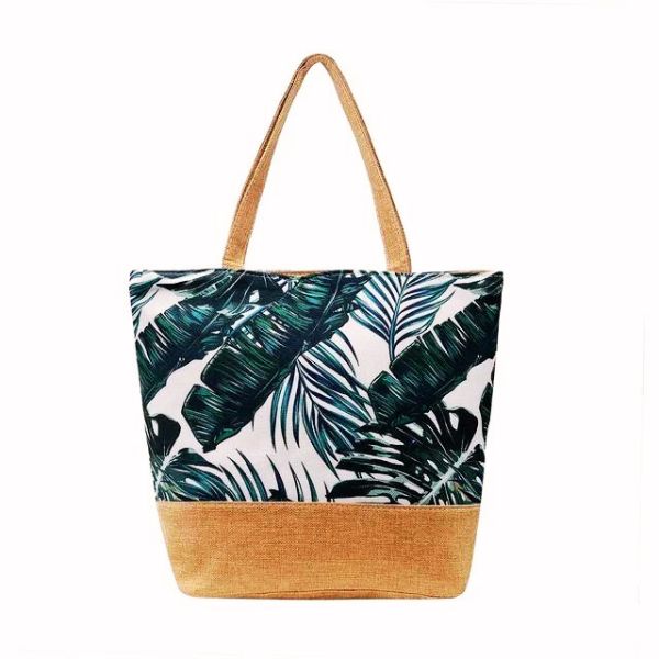 Sac à main fourre tout femme motif tropical Polynésien - impression florale