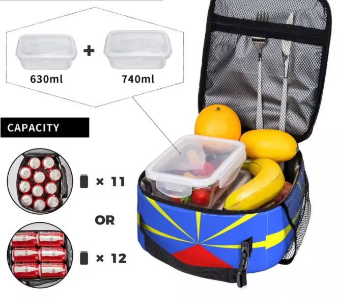 Sac à Déjeuner Isotherme – Aux Couleurs et Symboles de La Réunion