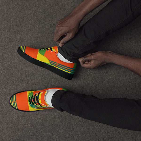 Sneakers en Madras avec lacets – Sneaker Homme