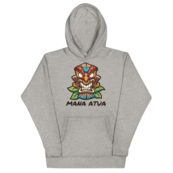 Sweat Shirt à capuche Gris pour Homme ou Femme - Mana Atua - Maori