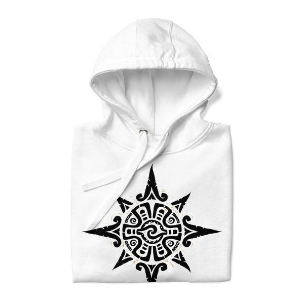 Sweat Shirt à capuche Blanc pour Femme - Soleil Maori - Tena Koutou