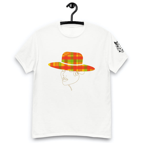 T-shirt Femme – Madras – Design Femme au Chapeau Antillais
