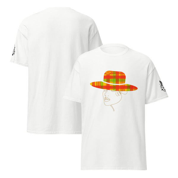 T-shirt Femme – Madras – Design Femme au Chapeau Antillais