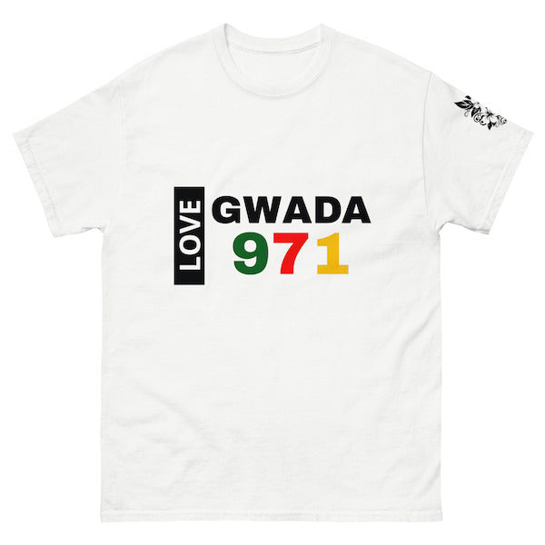 T-shirt Unisexe - Design Love Gwada 971 - Guadeloupe