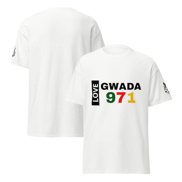 T-shirt Unisexe - Design Love Gwada 971 - Guadeloupe