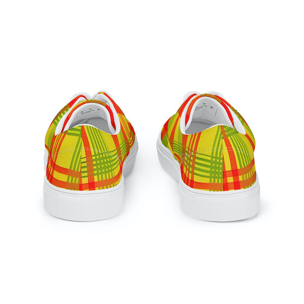 Sneakers en Madras avec lacets – Femme