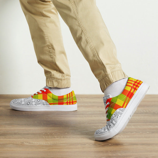 Sneakers Madras avec lacets pour homme