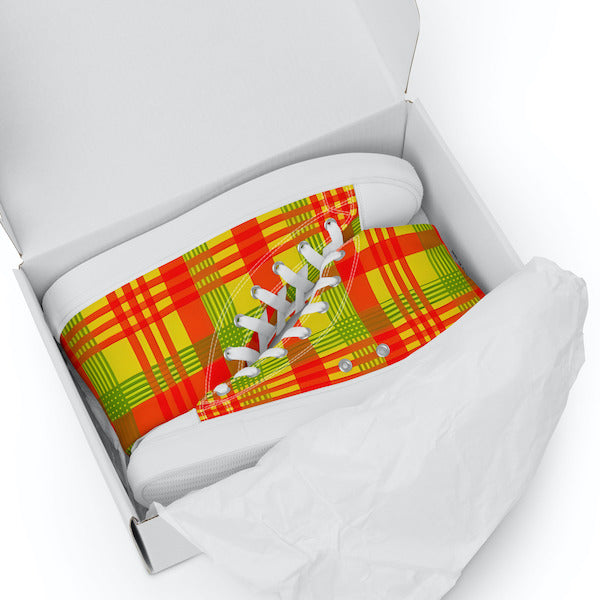Baskets hautes en toile  Madras HOMME