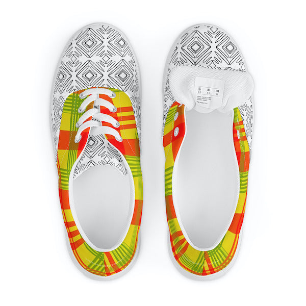 Sneakers Madras avec lacets pour homme