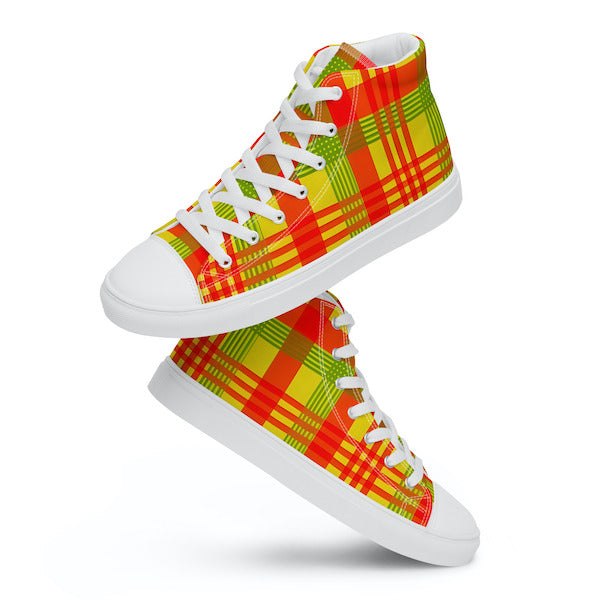 Baskets hautes en toile  Madras HOMME