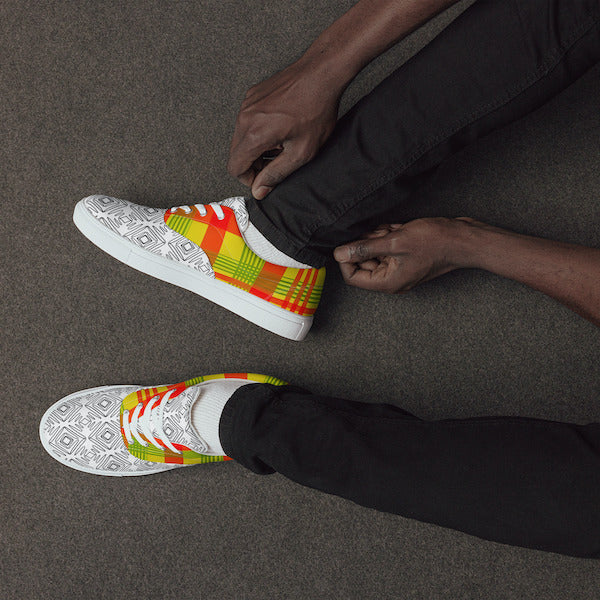 Sneakers Madras avec lacets pour homme