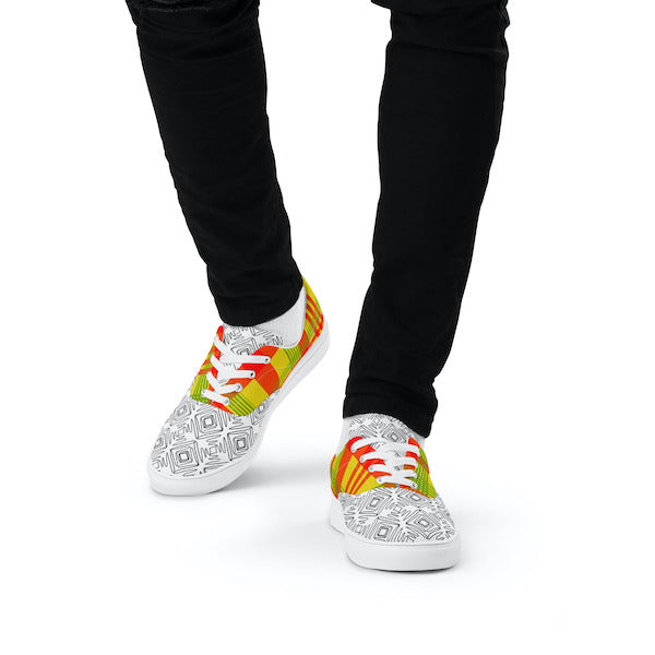Sneakers Madras avec lacets pour homme