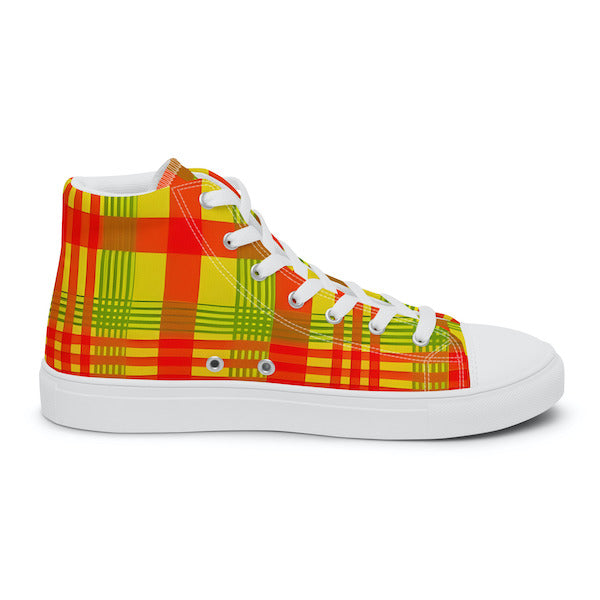 Baskets hautes en toile  Madras HOMME