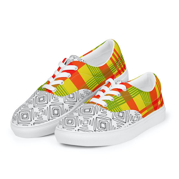 Sneakers Madras avec lacets pour homme