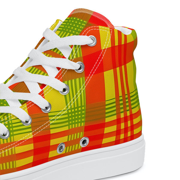 Baskets hautes en toile  Madras HOMME