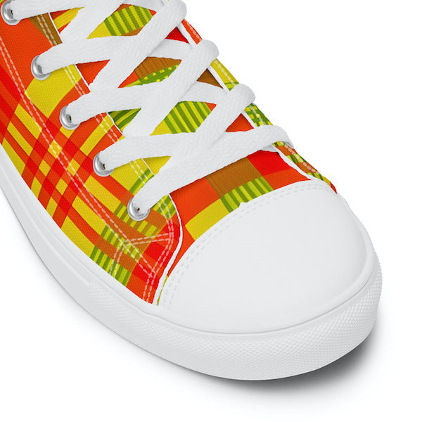 Baskets hautes en toile  Madras HOMME