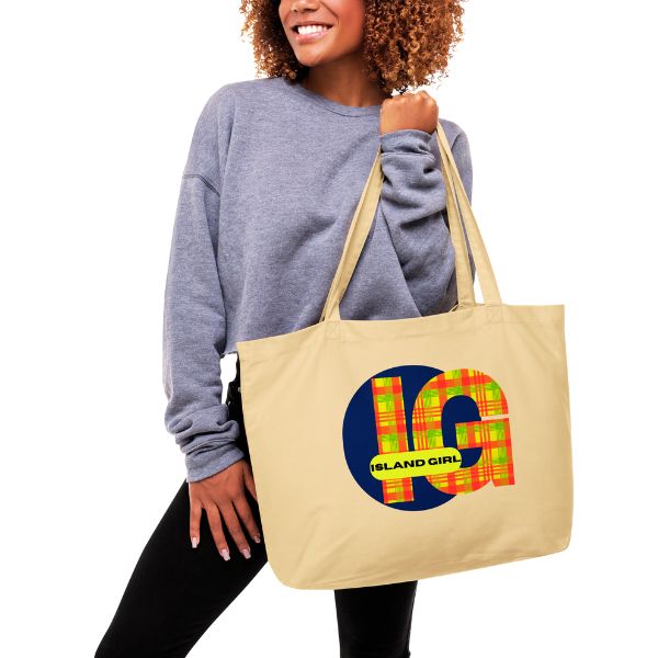 Grand Tote Bag Bio – Design Madras Island Girl