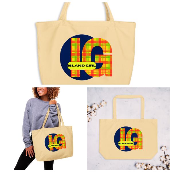 Grand Tote Bag Bio – Design Madras Island Girl