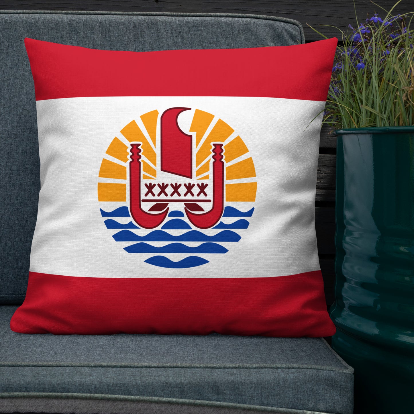 Coussin Confort Premium - Drapeau Polynésien - Polynésie - Pacifique