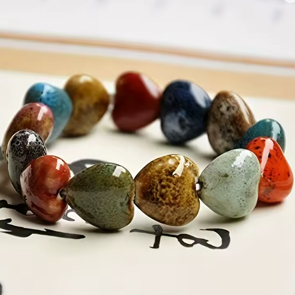Bracelet Cœur en Céramique – Élégance Artisanale de Martinique