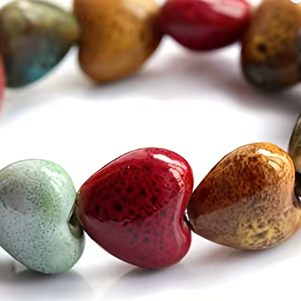 Bracelet Cœur en Céramique – Élégance Artisanale de Martinique