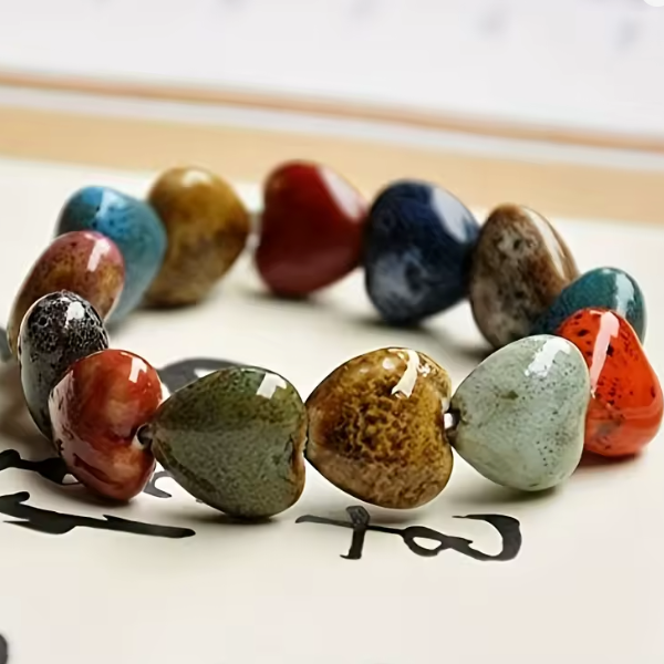 Bracelet Cœur en Céramique – Élégance Artisanale de Martinique