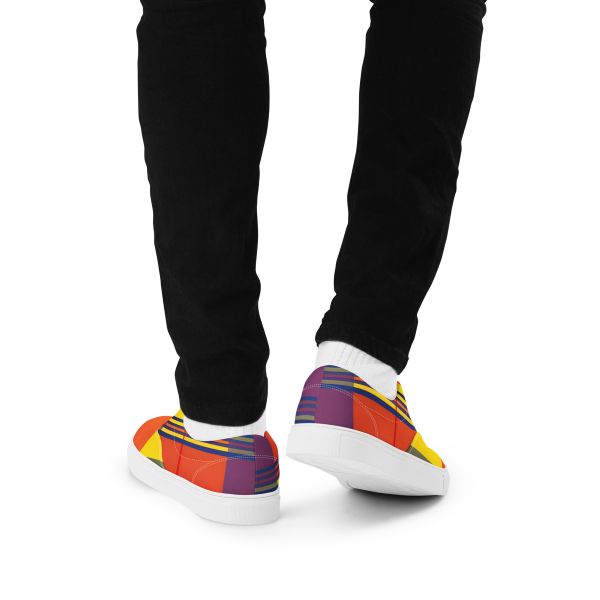 Sneakers en toile madras avec lacets – Sneaker Homme