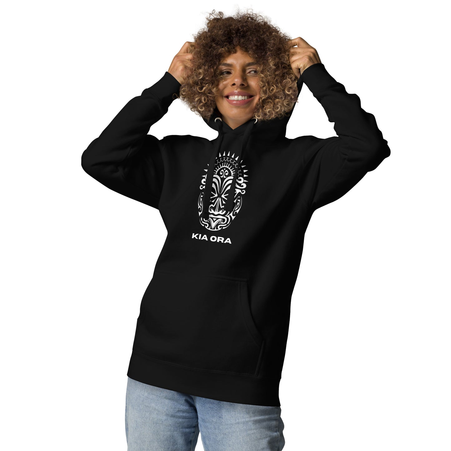 Sweat Shirt à capuche Unisexe - Homme ou Femme - Visage Maori - KIA ORA