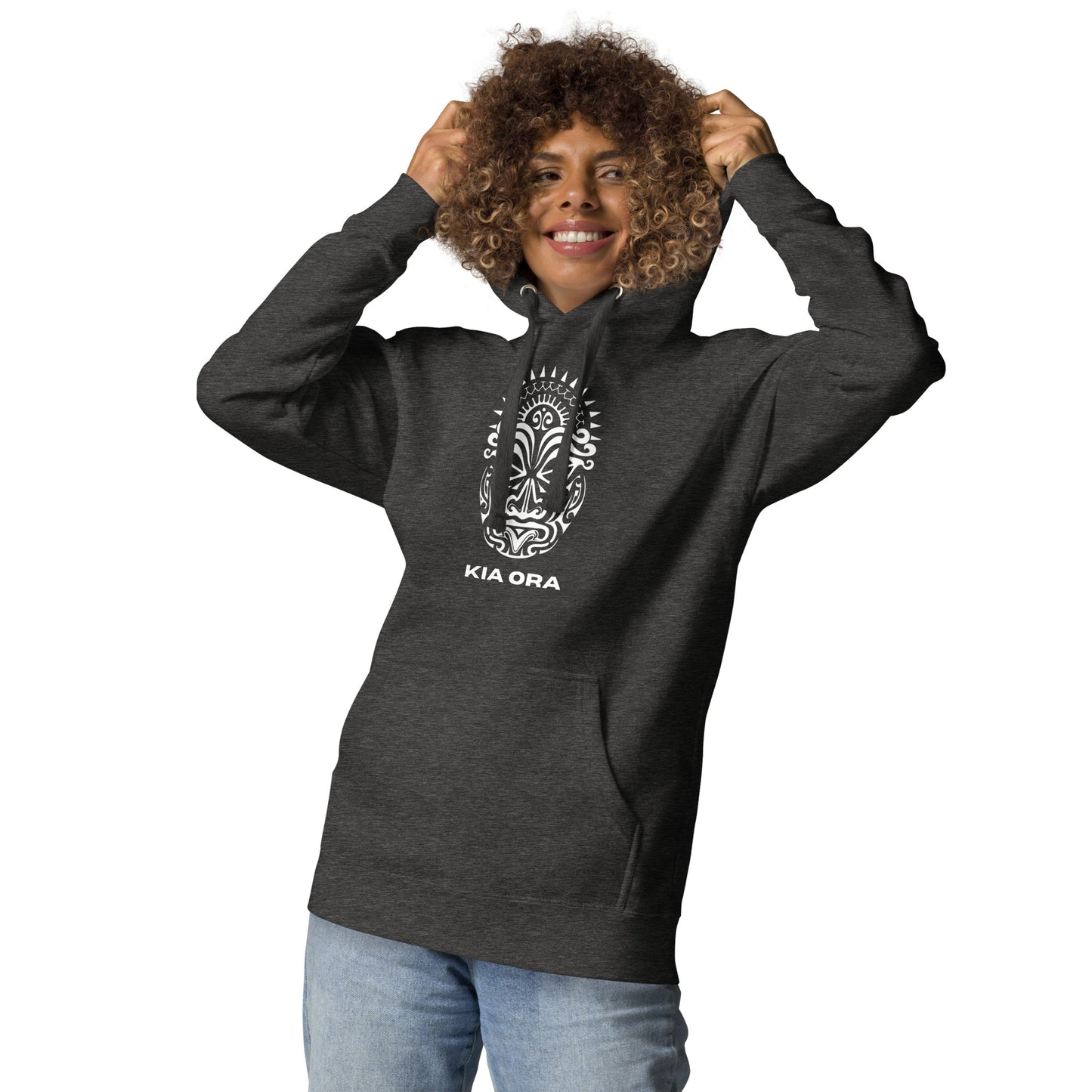 Sweat Shirt à capuche Unisexe - Homme ou Femme - Visage Maori - KIA ORA