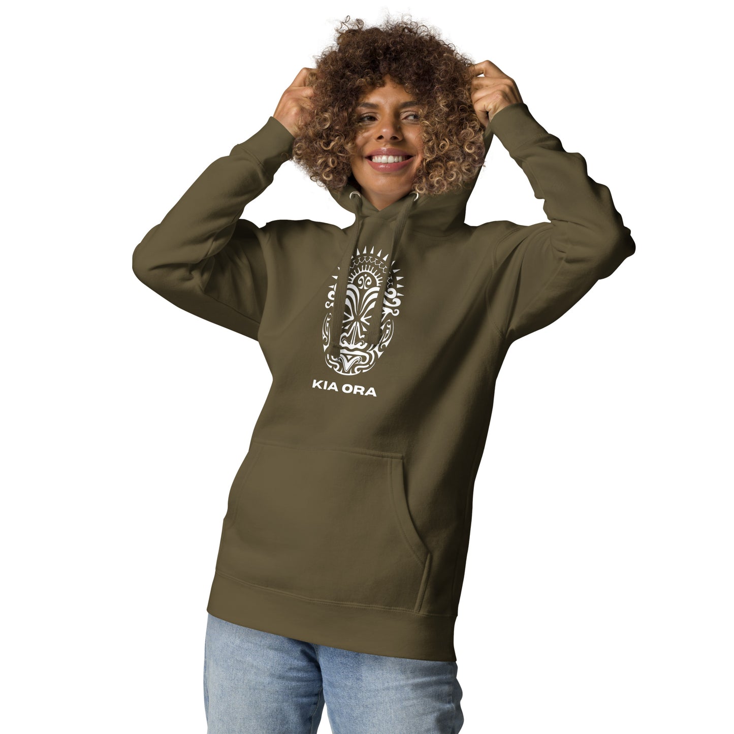 Sweat Shirt à capuche Unisexe - Homme ou Femme - Visage Maori - KIA ORA