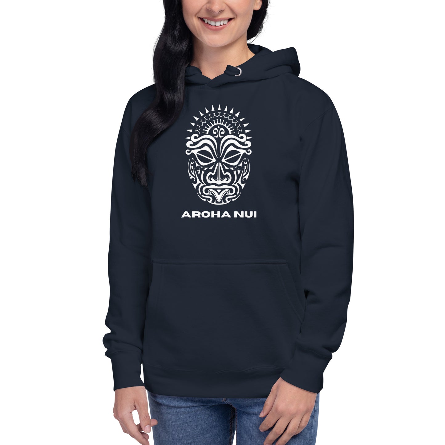 Sweat Shirt à capuche Unisexe - Homme ou Femme - Visage Maori - AROHA NUI