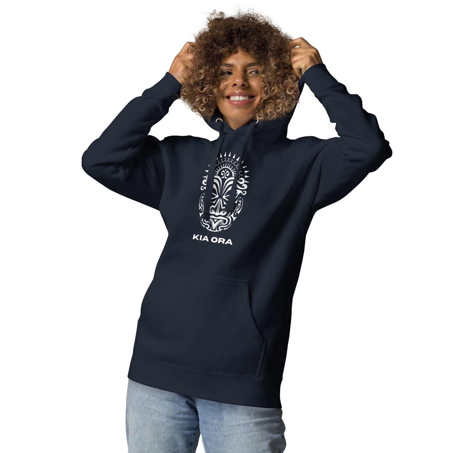 Sweat Shirt à capuche Unisexe - Homme ou Femme - Visage Maori - KIA ORA