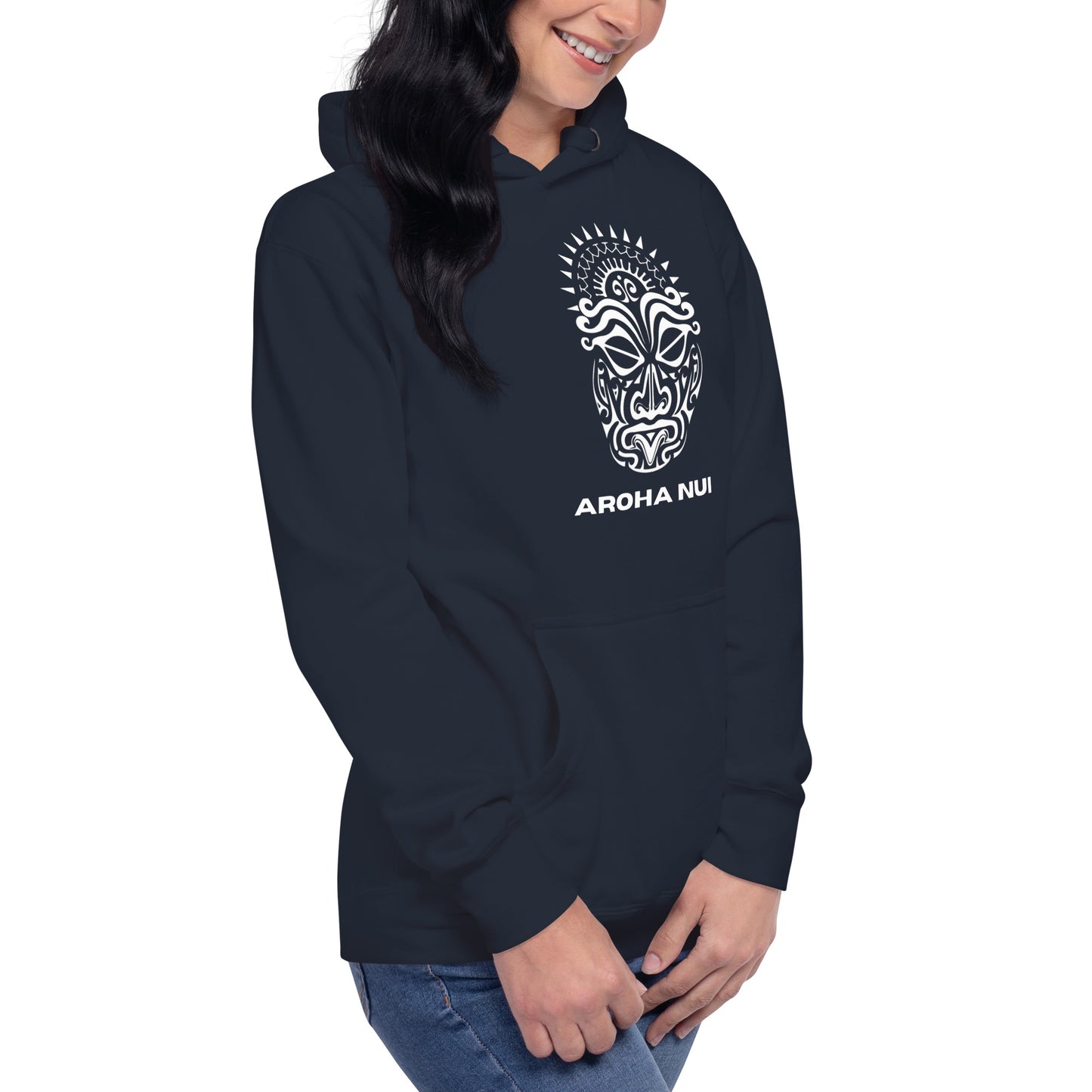 Sweat Shirt à capuche Unisexe - Homme ou Femme - Visage Maori - AROHA NUI