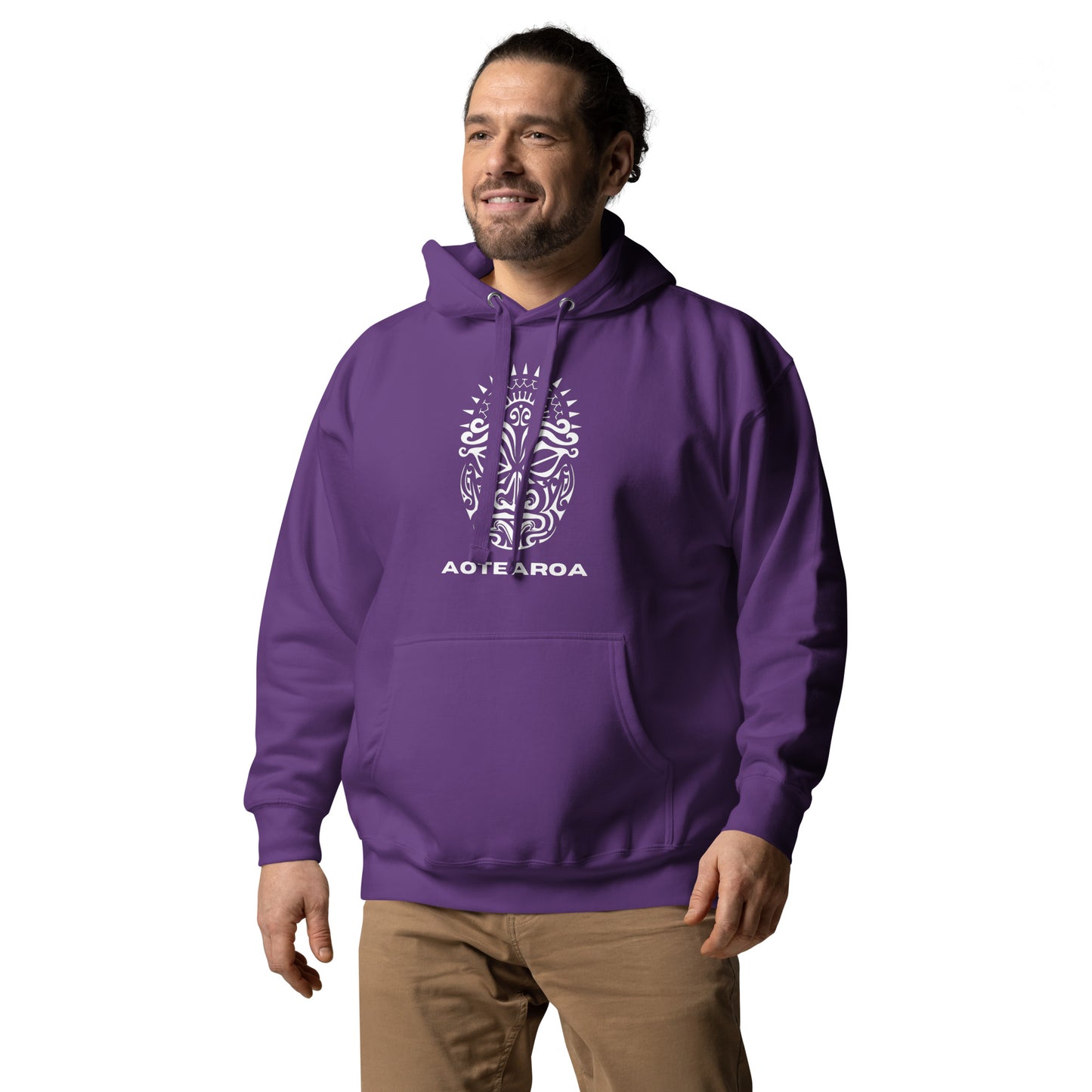 Sweat Shirt à capuche Blanc Unisexe - Homme ou Femme - Visage Maori - AOTEAORA
