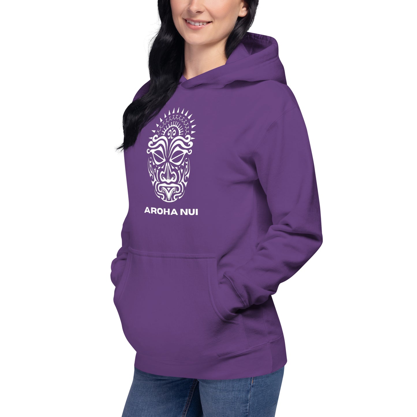 Sweat Shirt à capuche Unisexe - Homme ou Femme - Visage Maori - AROHA NUI