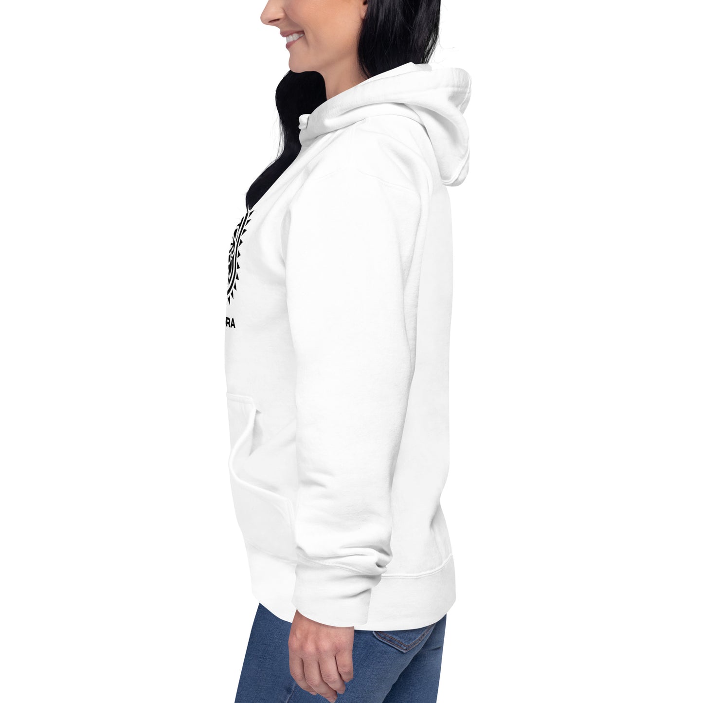 Sweat Shirt à Capuche Blanc pour Femme - Visage Maori - KIA ORA