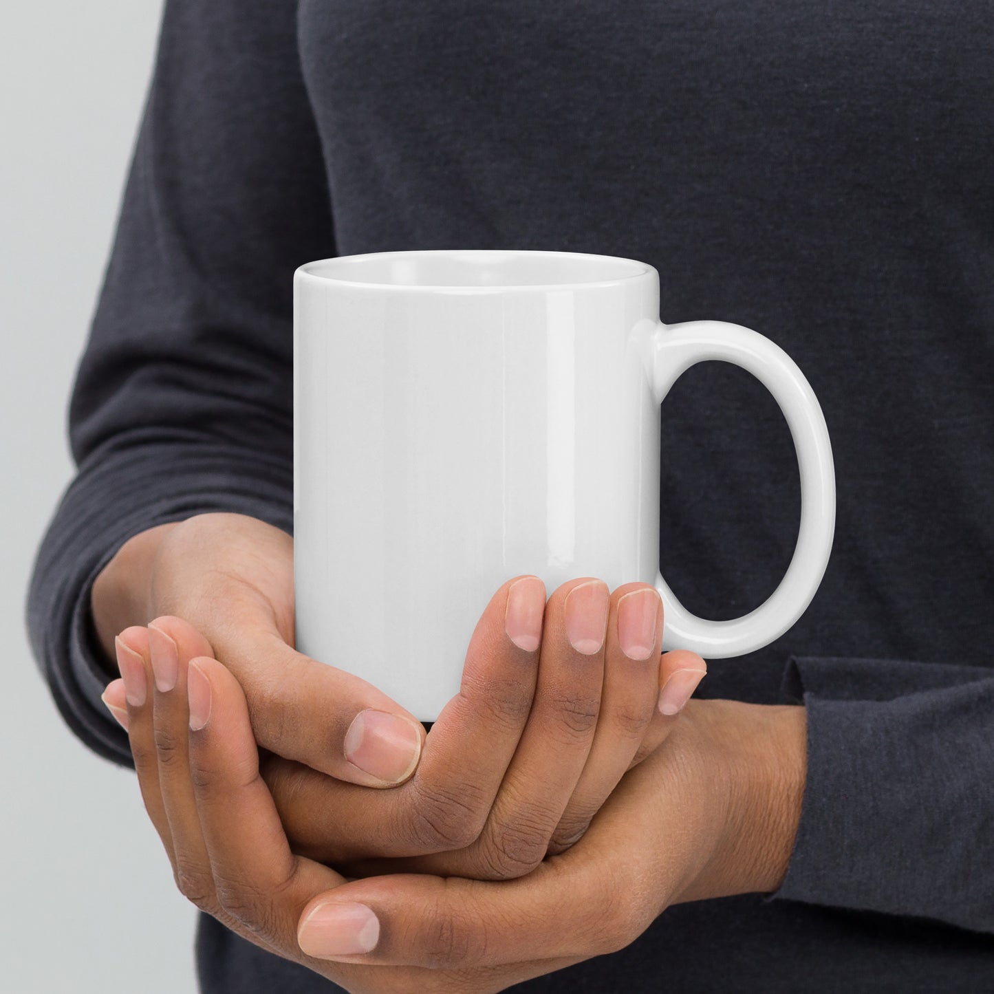 Mug Blanc Brillant ON FLEEK imprimé madras