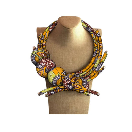 Collier Ras de Cou - Tissu Ankara