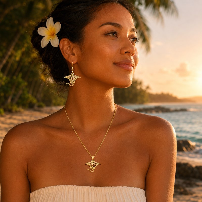 Collier pendentif raie manta : signification, matière et comment le porter