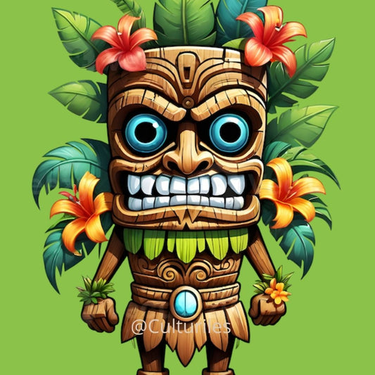 Pacifique – TIKI Polynésien - Pacific Artwork, Printable Digital Download