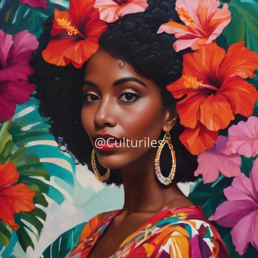 Ocean-Indien – Femme créole - Artwork, Printable Digital Download