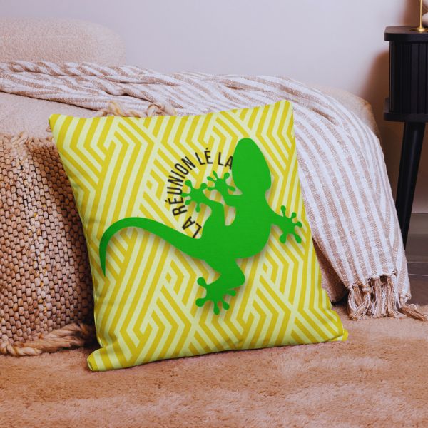 Coussin  Salon Haut de Gamme - La Réunion lé la - Gecko Vert