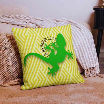 Coussin  Salon Haut de Gamme - La Réunion lé la - Gecko Vert