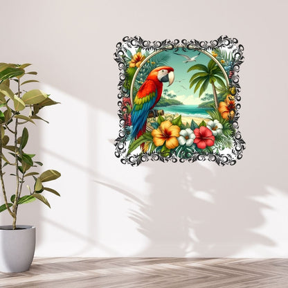 Pacifique : Pacifique – Perroquet dans un jardin tropical - Pacific Artwork, Printable Digital Download