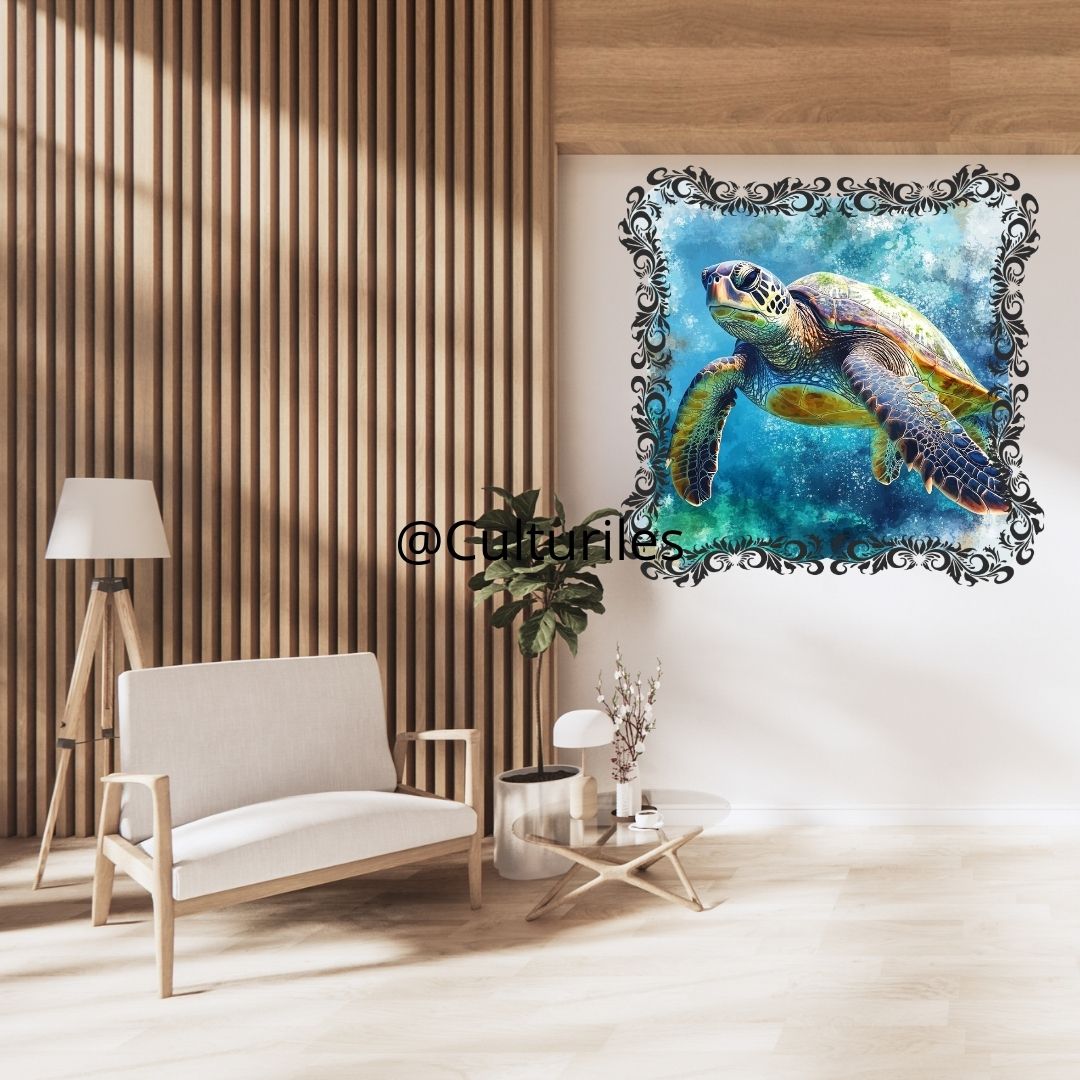 Caraïbes – Tortue des mers - Artwork, Printable Digital Download