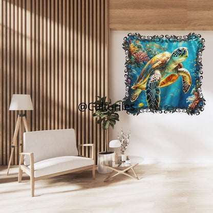 Caraïbes – Tortue des mers - Artwork, Printable Digital Download