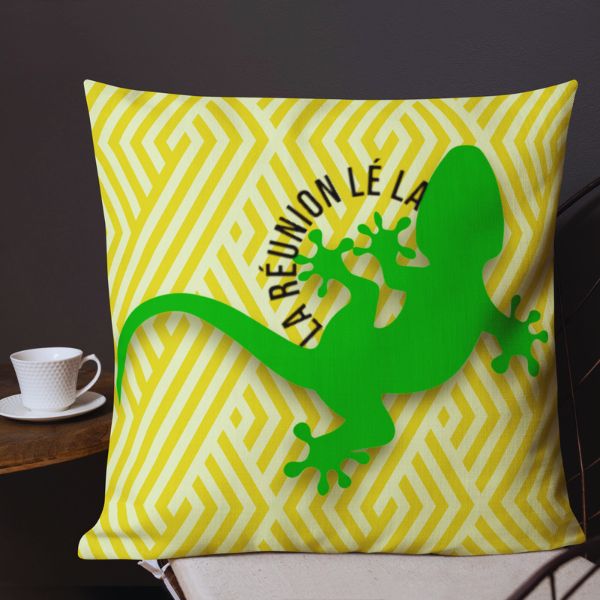 Coussin  Salon Haut de Gamme - La Réunion lé la - Gecko Vert